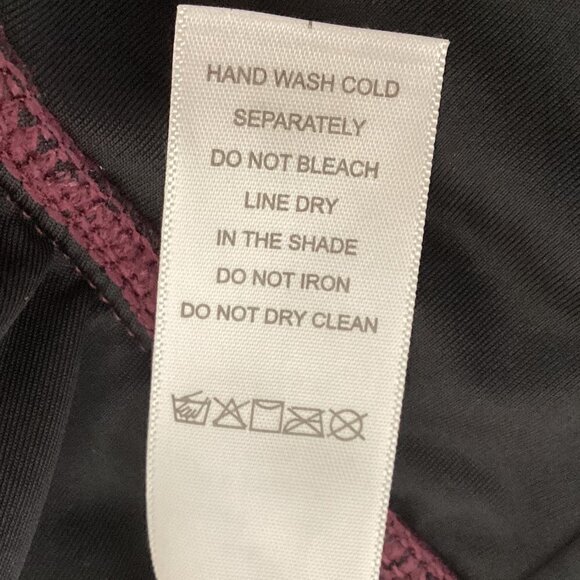 One-Piece Halter Neck Ruched Swimsuit Sz L Plum-Purple 254D - Picture 6 of 6